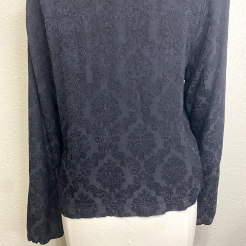 CP Shades Whimsigoth Victorian Burnout Flowy Embroidered Floral Button Down - Picture 11 of 14