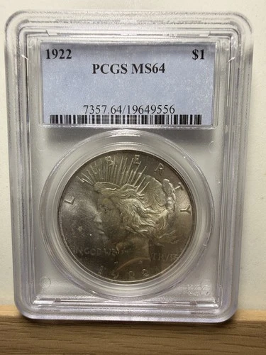 1922 Peace Silver Dollar PCGS MS64 Choice BU