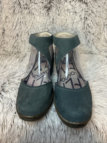 Fly London PATS801FLY Army Green Leather Ankle Strappy Closed Toe Wedge Size 36 - Picture 7 of 14