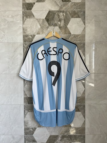 Auténtica Camiseta de Fútbol Argentina #6 Crespo 2006 Casa Copa Mundial AFA Adidas - Imagen 2 de 22