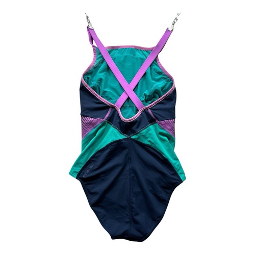 Speedo Endurance Purple & Green One Piece Girls Swimming Suit Girls Size 12 - Picture 7 of 13