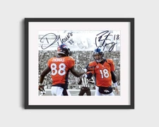Football Autograph Print - Manning & Demaryius Thomas - Mile High Duo
