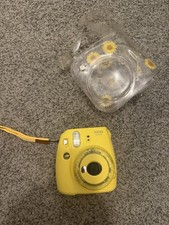 Fujifilm Instax Mini 9 Instant Film Camera Yellow w/ Clear Floral Case