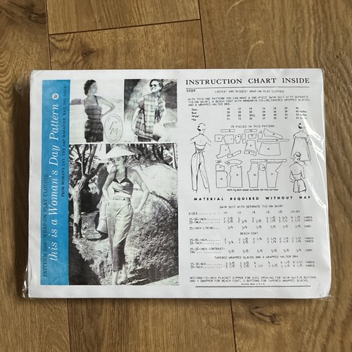 5009 Wrap-on Play Clothes Woman’s Day Pattern Rare 1951 1950’s 32” - Picture 1 of 3