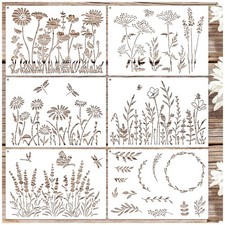 Large Flower Stencils for Painting on Walls Fence - 16x11 Inches large, white
