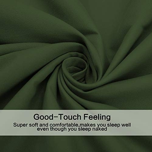 4 Piece Bed Sheet Set (Size) 1 Flat Sheet,1 Fitted Sheet and Queen Olive Green - Picture 4 of 8