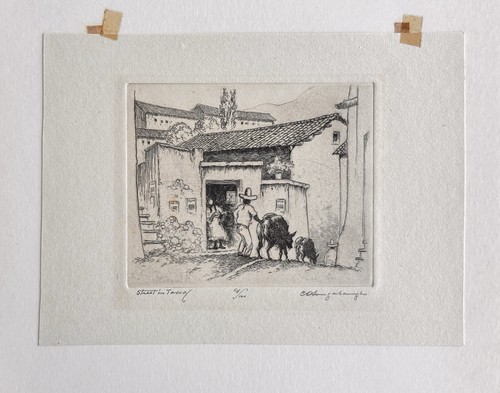 Charles Oglesby Longabaugh etching Street in Taxco - Picture 5 of 5