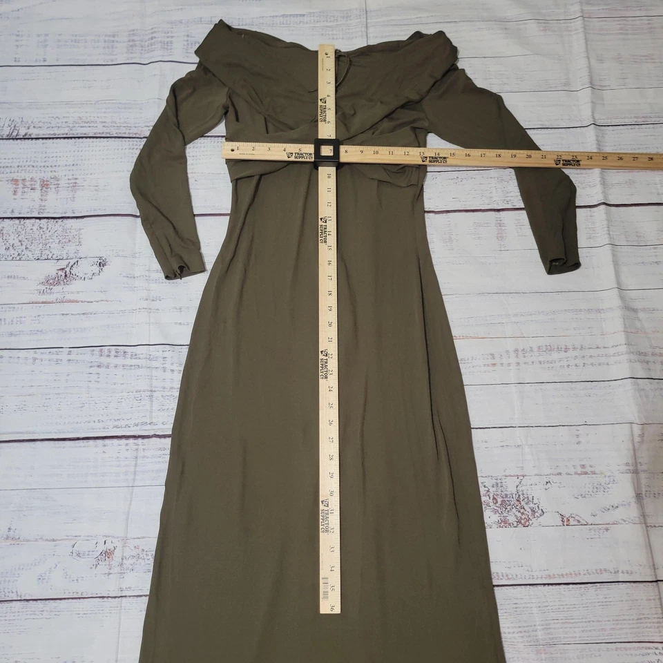 Purple Label Ralph Lauren Aletta Jersey Evening Collection Dress Olive New - Image 3 of 4