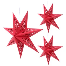  3 Pcs Christmas Star Origami Lamp Hanging Lampshade Holiday Decorations
