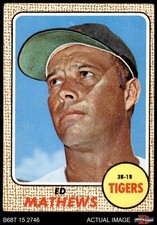 1968 Topps #58 Eddie Mathews * Tigers HOF COMMON VARIATION 2 - GOOD