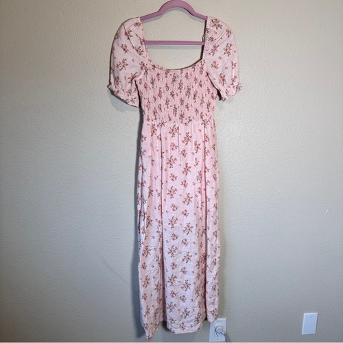 & Other Stories Abito midi rosa floreale lino donna 4 prateria cottage core - Foto 11 di 11