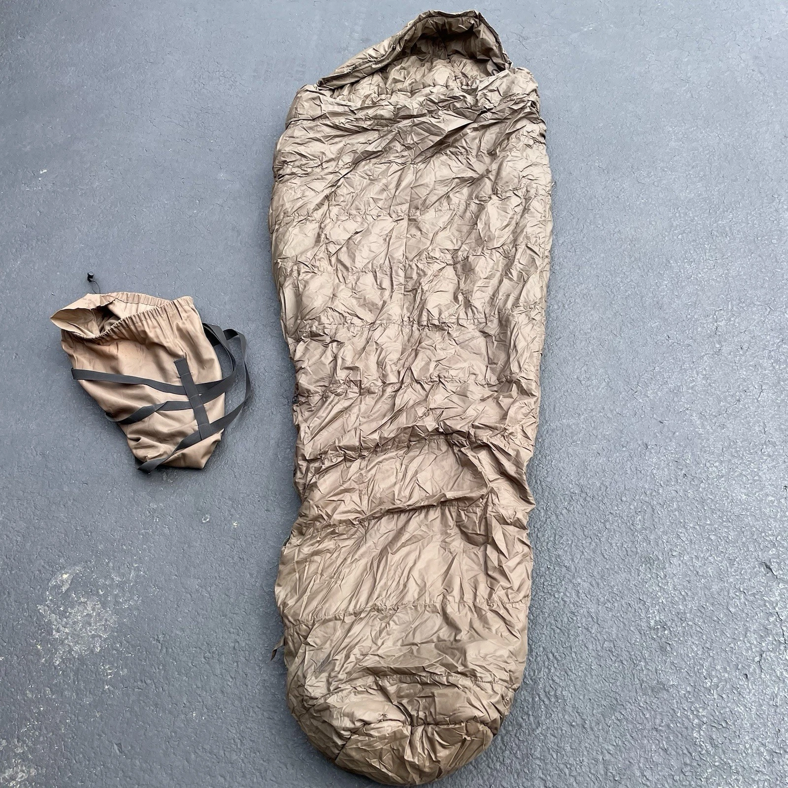Vintage 70s The North Face PRE-Label Experimental Mummy Sleeping Bag Brown USA