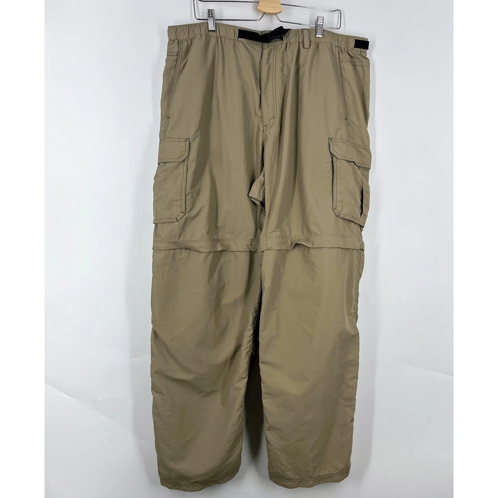 REI Sahara Mens Tan Convertible Cargo Hiking Pants Zip Off Shorts Size XXL