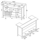 Coaster Bellemore Wood Rectangular Storage Bar Unit Rustic Oak