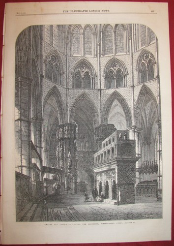2 VIEWS WESTMINSTER ABBEY LONDON ENGLAND 1866 ILLUSTRATED LONDON NEWS - Picture 3 of 4