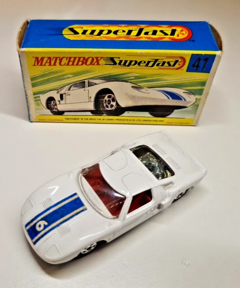 Matchbox Ford G.T. Racer RW 1-75 Nr. 41 mint turkise Base + OVP Box BELIEBT - Bild 4 von 4