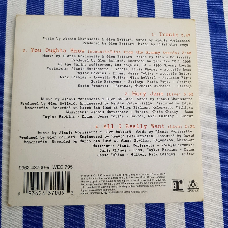 Maxi CD, Alanis Morissette Ironic, 1995-1996 - Bild 3 von 4