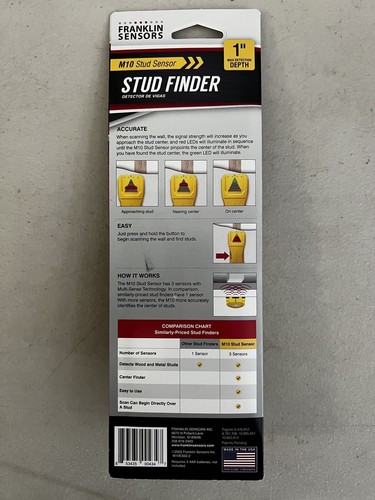 NEW FRANKLIN SENSORS LED SENSOR 1 " STUD FINDER FREE 1ST CLS - Picture 2 of 2