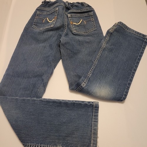 girls size 10 slim DENIM JEANS pants by CIRCO embroidered back pockets Adj Waist - Picture 2 of 7