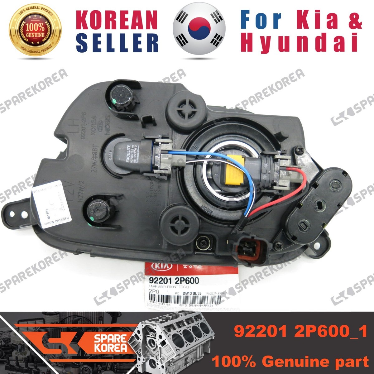 Genuine/OEM 922012P600 LAMP ASSY-FRONT FOG,LH for Kia Sorento R | eBay