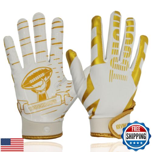 KKVIMUSE Youth Football Gloves, Sticky Kids Football Receiver Gloves, Flag Fo