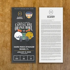 NOTRE DAME vs PENN ST 2024 Orange Bowl CFP Semifina Replica Ticket Stub Any Seat