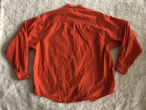 AUBURN TIGERS Orange Heavy Long Sleeve Button Up Shirt Red Oak Men’s Size XL - Picture 6 of 6