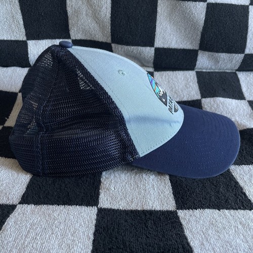 Patagonia Trucker Hat Cap Adult Snapback Blue 1973 Mountain Logo Spellout Hiking - Picture 5 of 20