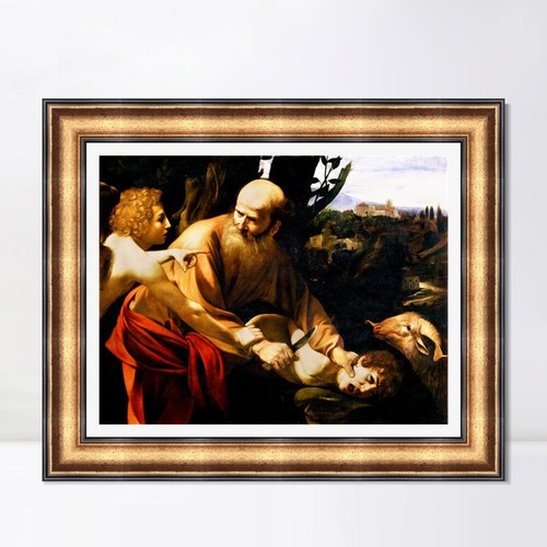 Framed Canvas Print The Sacrifice of Isaac by Michelangelo Merisi da Caravaggio - Picture 15 of 16