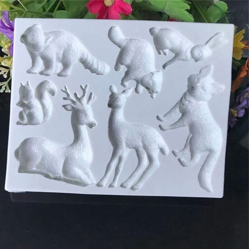 Exquisite Forest Animals Deer Rabbit Mold Craft Cake Chocolate Soap Decorating - Picture 4 of 8