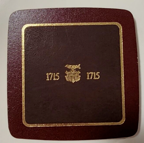 Vtg Square 1715 Insignia Coated Cardboard Coasters ca 3 5/8" x 3 5/8"   Set of 4 - Picture 1 of 13