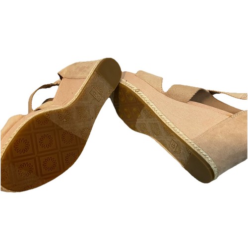 Ugg Australia Calla Women Shoes Pink 10M Leather Strap Platform Wedge Sandals - Picture 4 of 13