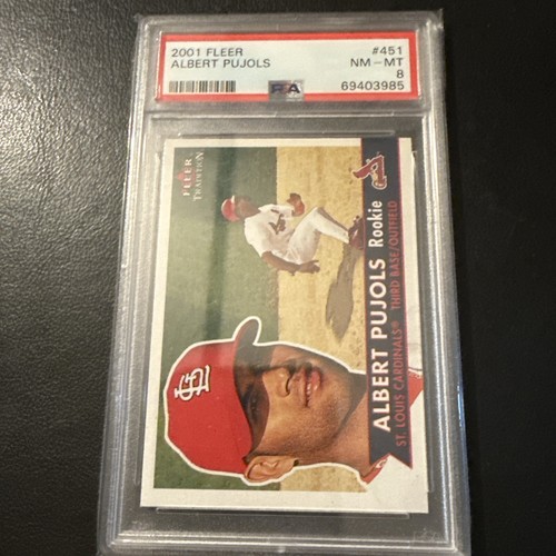 2001 Fleer #451 Albert Pujols PSA 8 St. Louis Cardinals - Foto 1 di 2