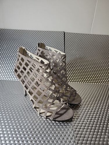 Michael Kors Woman's Aiden Open Toe Fashion Ankle Booties Nickel, Size: 7.5 - Afbeelding 1 van 13