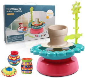 Sunflower Pottery Wheel DIY Air Dry Sculpting Clay and Craft Paint kit