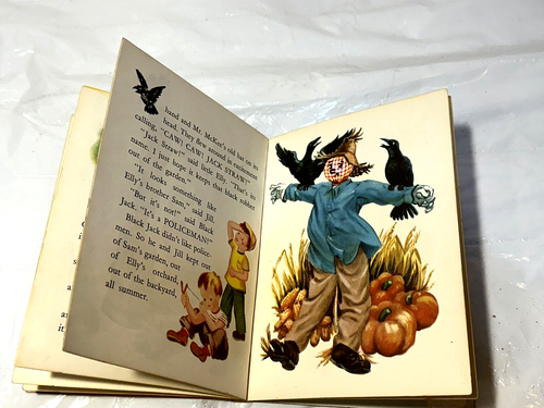Vtg 1954 Halloween Scarecrow Bonnie Book JACK STRAW w Action Puppet Lionel Reed - Picture 7 of 9