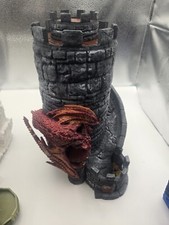 Dragon And Castle Dice Tower Huge Storage In Tower, Hand Painted
