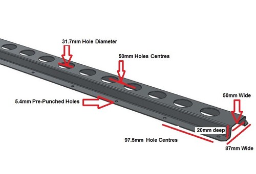 2x Cargo rail 1000mm lashing track load restraint Trailer Van racking accessory - Picture 3 of 3