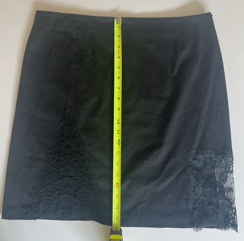 VTG Christian Lacroix Bazar Black Cotton And Lace Embroidered Skirt 44 - Picture 7 of 8