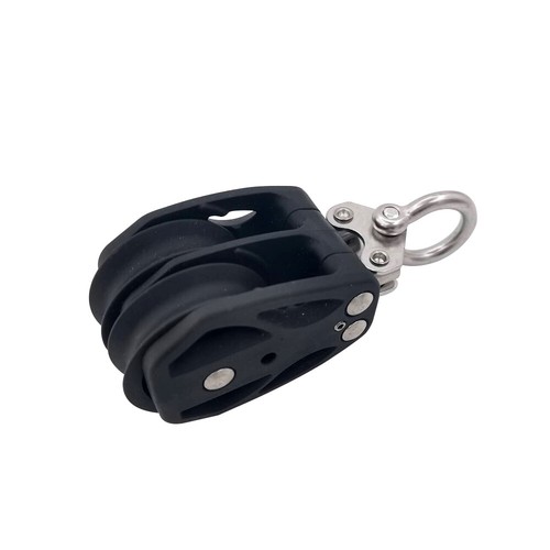 Nylon Black 35/50MM Swivel Sailboat Double Pulley Block Sheave Block Rope Runner - Picture 12 of 13