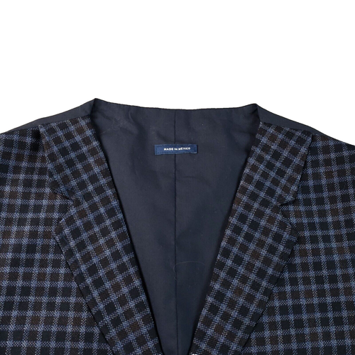 Stafford Suit Vest Men's 44 Classic Blue Plaid Wool Blend Six Button Waist Coat - Picture 2 of 13