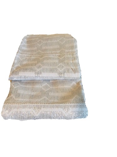 aso oke, Headwrap And Shouldergear Damask Aso Oke White And Sliver Shining Mix