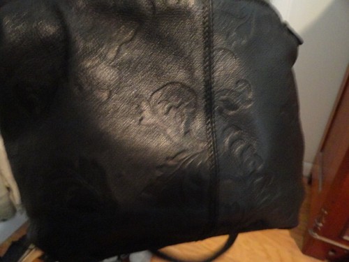 SCHWARZE SCHULTERTASCHE AUS GEPRÄGTEM LEDER MEDIUM VINTAGE ST JOHNS - Bild 3 von 6
