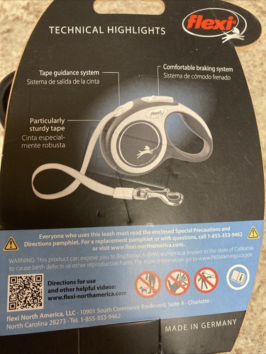 flexi new comfort retractable dog leash Black & Gray Xsmall - Picture 2 of 3