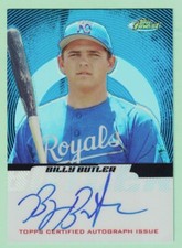 2013 Topps Finest Blue Refractor #148,  Billy Butler, Auto, 137 /299, RC