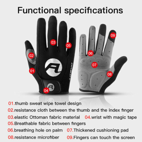 Men Full Finger Work Out Gym Gloves Sport Weight Lifting Exercise Fitness Gloves - Picture 10 of 23