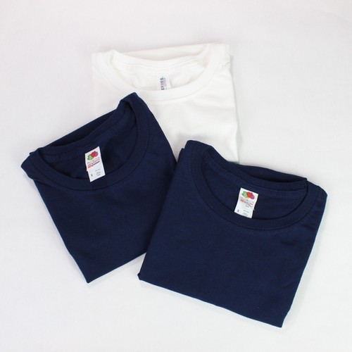 Fruit of the Loom & Jerzees T-Shirts - Lot of 3 - Kids Size Small - Blue & White