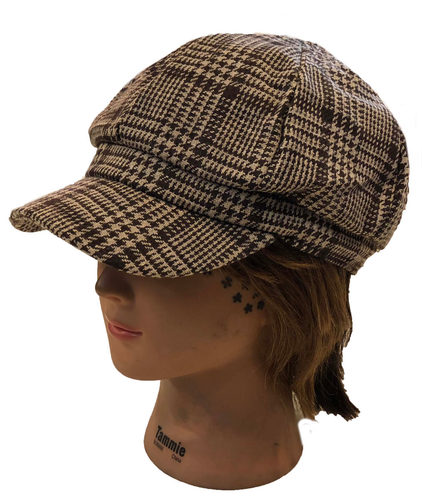 Damas Moda Periódico Caxista Vintage Mujeres Cuadros Liso Moda Algodón Sombrero Gorra - Imagen 7 de 11
