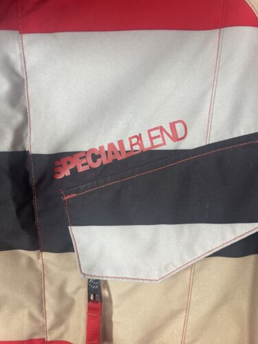 Special Blend Mens Snowboard Jacket Size Small Red Black Tan Color block Pockets - Picture 8 of 19