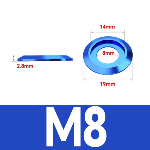 M2 - M8 eloxiertes Aluminium Linsen-/Knopfschraube Schraubenscheiben - 11 Farben - Bild 73 von 82
